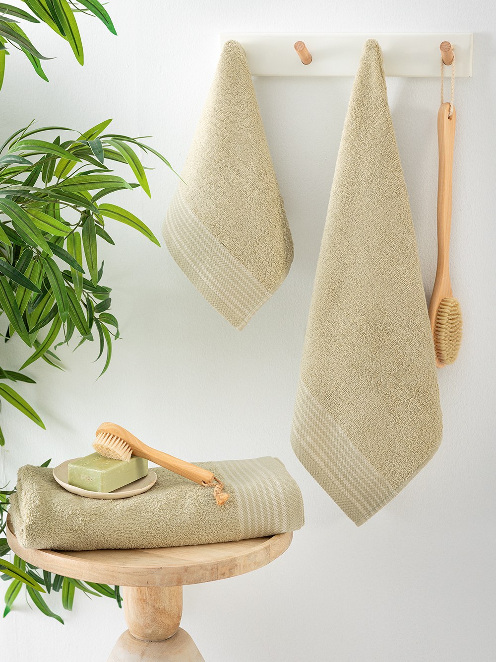 Σετ Πετσέτες 3 Τεμαχίων Palamaiki Gary Beige 30x50,50x90,70x140