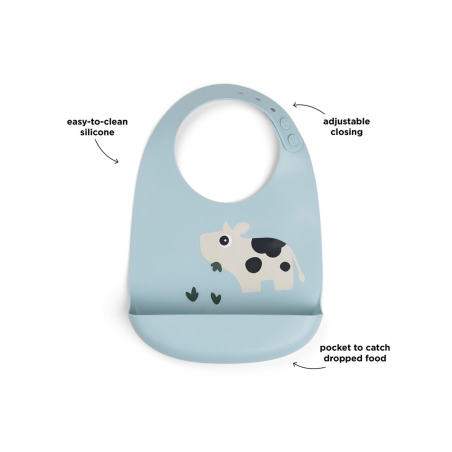 Παιδική Σαλιάρα Από Σιλικόνη Dotti Blue Done By Deer BR79534