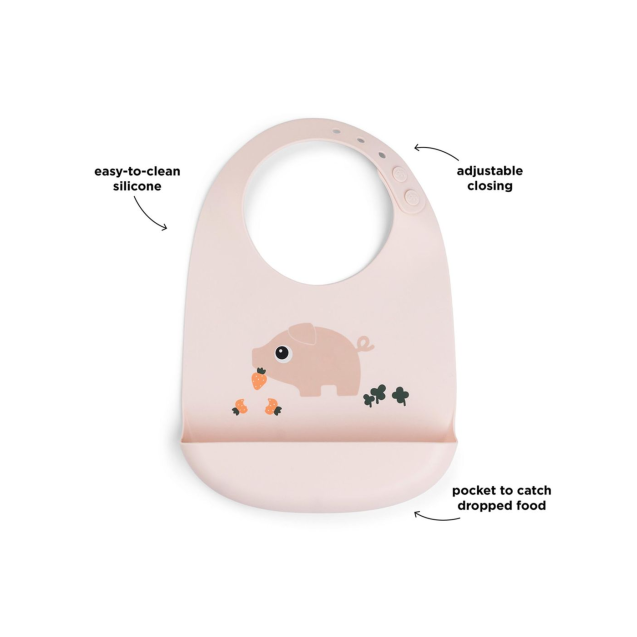 Παιδική Σαλιάρα Από Σιλικόνη Pigee Powder Done...