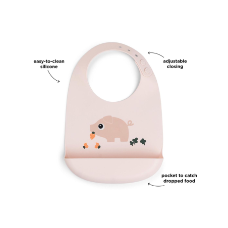 Παιδική Σαλιάρα Από Σιλικόνη Pigee Powder Done By Deer BR79533