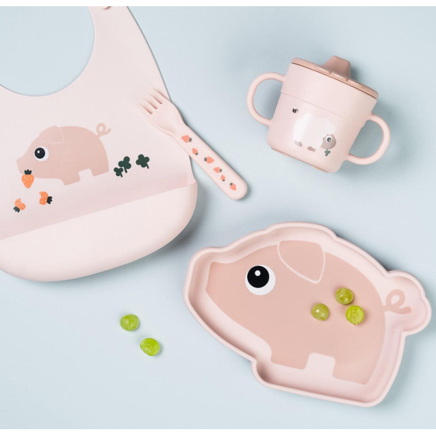 Παιδική Σαλιάρα Από Σιλικόνη Pigee Powder Done...