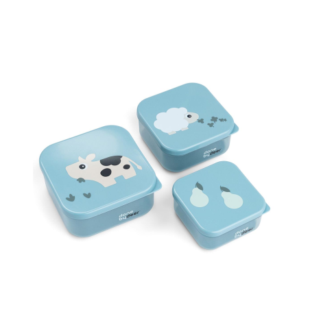 Σετ 3 Τεμαχίων Snack Box Done by Deer Tiny Farm Blue 240ml 370ml 540ml BR79520