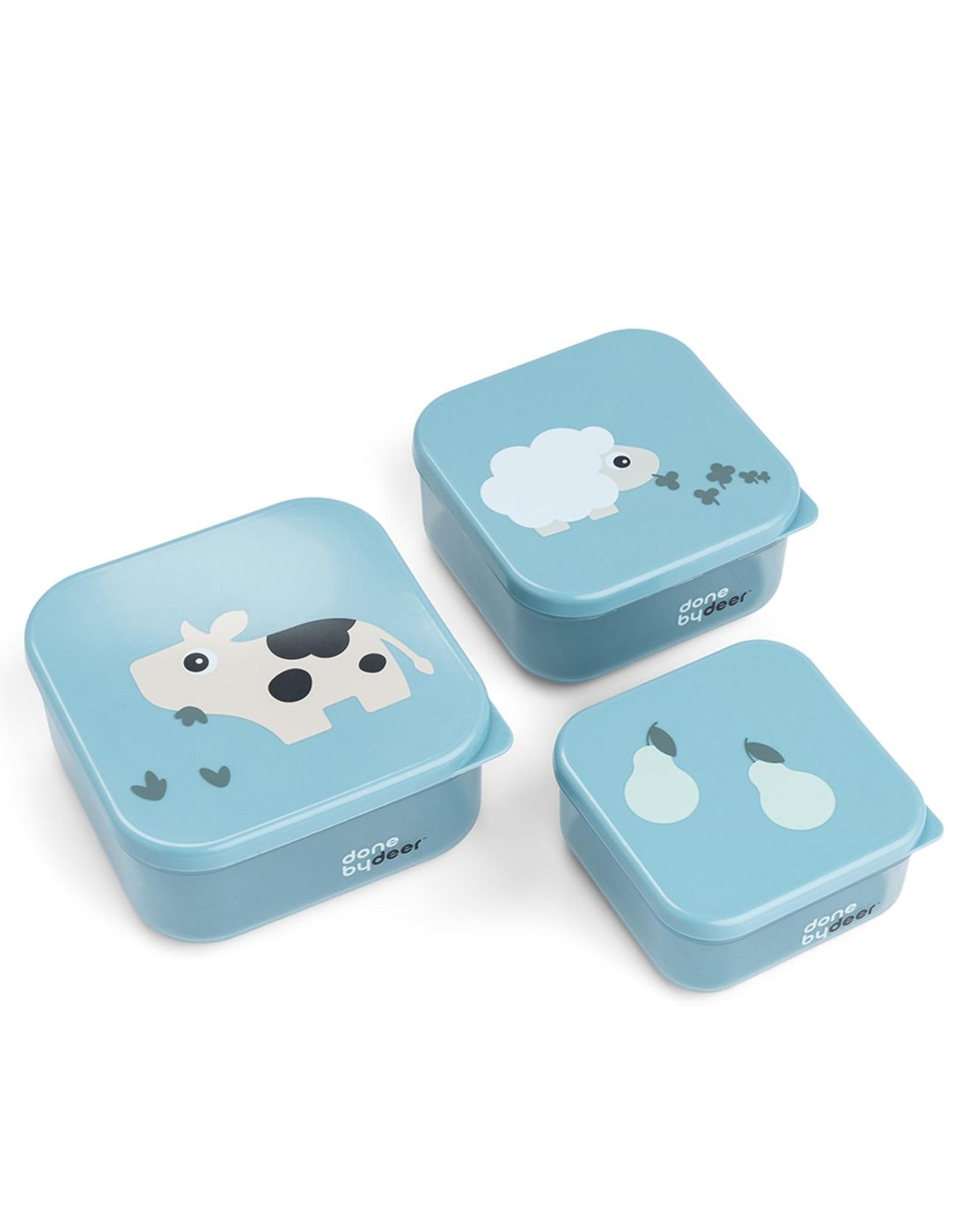 Σετ 3 Τεμαχίων Snack Box Done by Deer Tiny Farm Blue 240ml 370ml 540ml BR79520