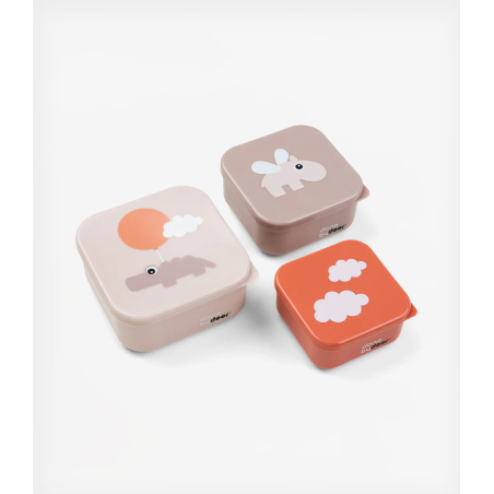 Σετ 3 Τεμαχίων Snack Box Done by Deer Happy Clouds Powder 240ml 370ml 540ml BR77641