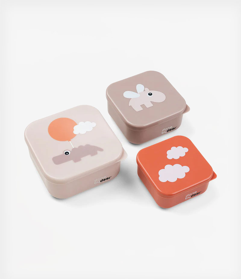 Σετ 3 Τεμαχίων Snack Box Done by Deer Happy Clouds Powder 240ml 370ml 540ml BR77641