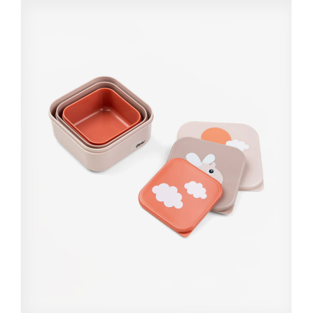 Σετ 3 Τεμαχίων Snack Box Done by Deer Happy Clouds Powder 240ml 370ml 540ml BR77641