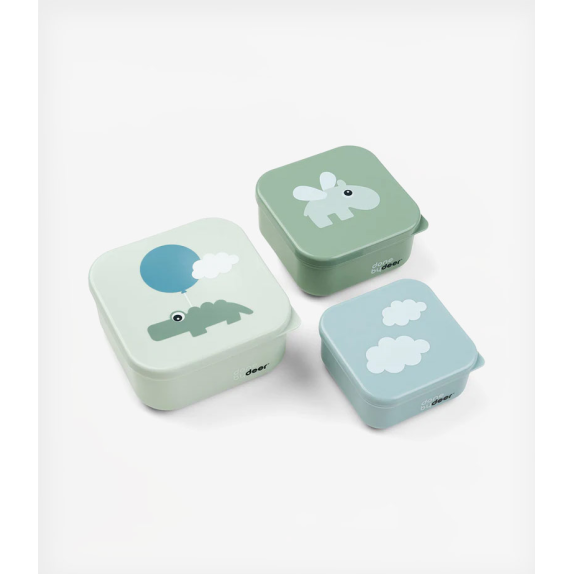 Σετ 3 Τεμαχίων Snack Box Done by Deer Happy Clouds Green...