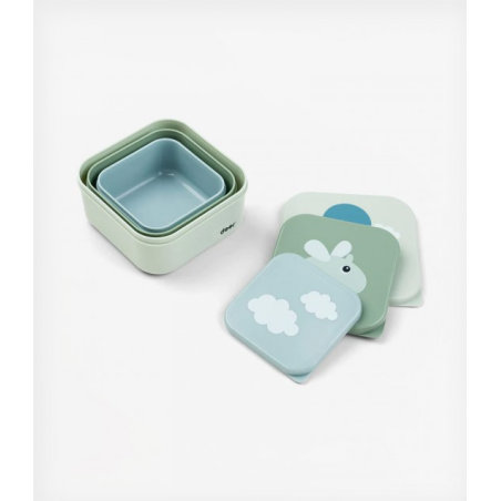 Σετ 3 Τεμαχίων Snack Box Done by Deer Happy Clouds Green 240ml 370ml 540ml BR77642