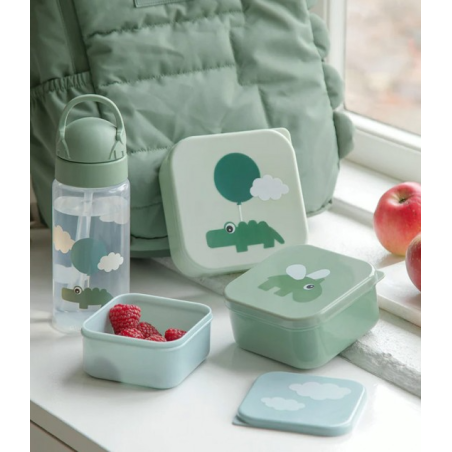 Σετ 3 Τεμαχίων Snack Box Done by Deer Happy Clouds Green 240ml 370ml 540ml BR77642