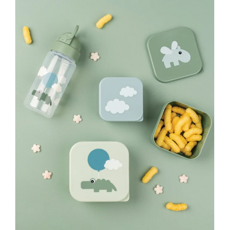 Σετ 3 Τεμαχίων Snack Box Done by Deer Happy Clouds Green 240ml 370ml 540ml BR77642