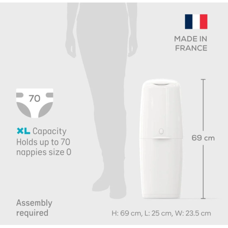 Κάδος Απόρριψης Παιδικής Πάνας Angelcare Xl White AD8000XL-DE BR79481