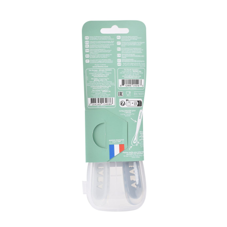 Σετ 2 Τεμαχίων Κουτάλια Σιλικόνης Beaba Με Κουτί Μεταφοράς 1st age Pebble/Cloud Blue BR79843