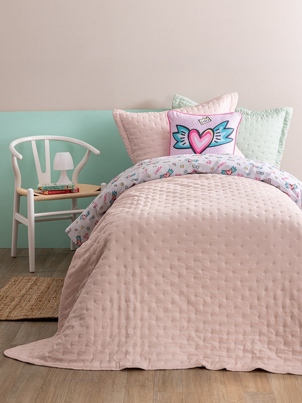 Σετ Κουβερλί Ημίδιπλο 2 Τεμαχίων Palamaiki Nico/2 Pink 160x240