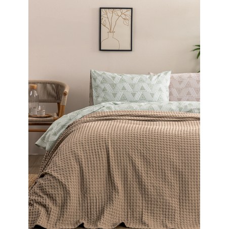 Κουβέρτα Πικέ Υπέρδιπλη Palamaiki Marcie Beige 250x240