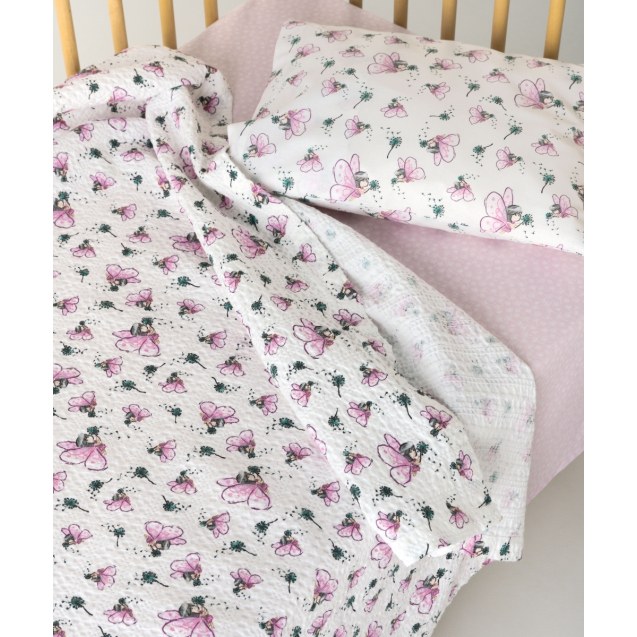 Κουβέρτα Αγκαλιάς Kentia Alima White-Pink-Green...