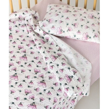 Κουβέρτα Αγκαλιάς Kentia Alima White-Pink-Green 70x100