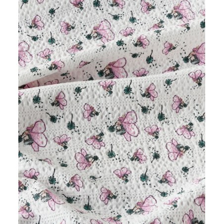 Κουβέρτα Αγκαλιάς Kentia Alima White-Pink-Green 70x100