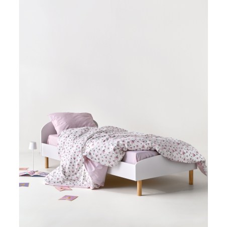 Σετ Παιδικά Σεντόνια Μονά 3 Τεμαχίων Kentia Alima White-Baby Pink 160x245