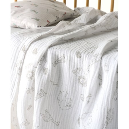 Κουβέρτα Αγκαλιάς Kentia Canopy A Beige-White 70x100