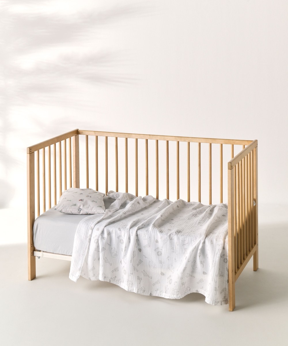 Κουβέρτα Κούνιας kentia Canopy A Beige-White 100x140