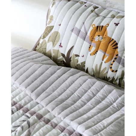 Σετ Παιδικό Κουβερλί Μονό 2 Τεμαχίων Kentia Canopy White-Greige 160x220