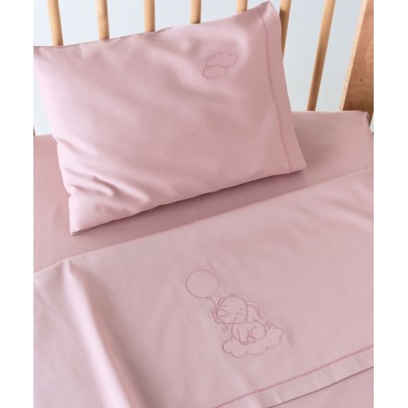 Σετ Σεντόνια Κούνιας 3 Τεμαχίων Kentia Cocoon 14 Old Rose 120x170