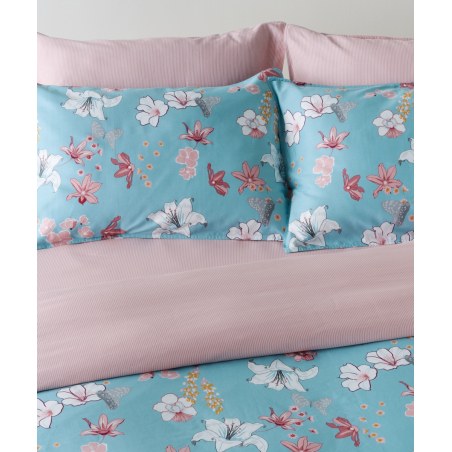 Σετ Σεντόνια Υπέρδιπλα 4 Τεμαχίων Kentia Darlyn Ciel-Pink-White-Yellow 240x270