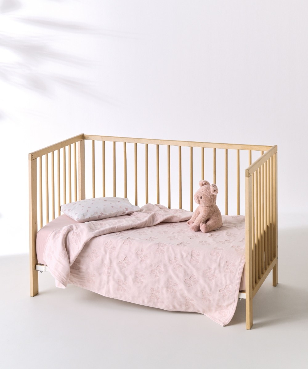 Κουβέρτα Κούνιας kentia Eliza Pink 100x140