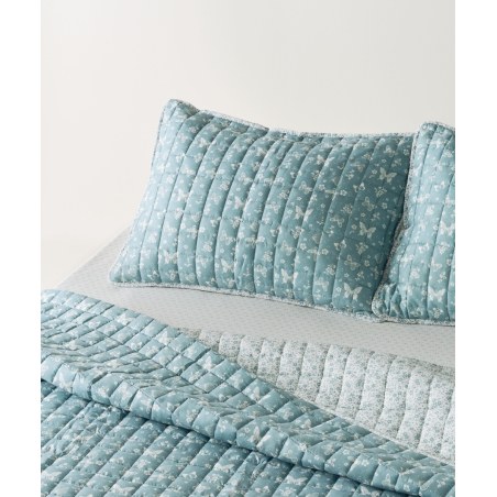 Σετ Κουβερλί Υπέρδιπλο 3 Τεμαχίων Kentia Evanthia 2 Mint Green- White 220x240