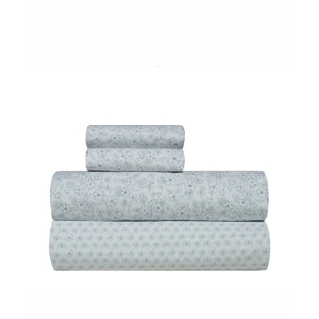 Σετ Σεντόνια King Size 4 Τεμαχίων Kentia Evanthia 2 Mint Green- White 270x270