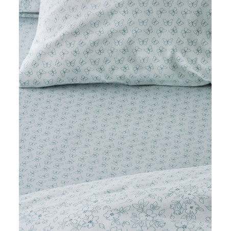 Σετ Σεντόνια Ημίδιπλα 3 Τεμαχίων Kentia Evanthia 2 Mint Green- White 190x270
