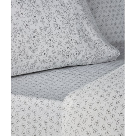 Σετ Σεντόνια Υπέρδιπλα 4 Τεμαχίων Kentia Evanthia 22 Grey- White 240x270