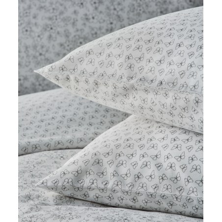 Σετ Μαξιλαροθήκες 2 Τεμαχίων Kentia Evanthia 22A Grey- White 50x70