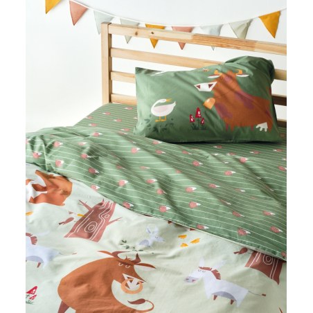 Παιδικό Κουβερλί Μονό Kentia Fang Mint-Green-Brown 160x240