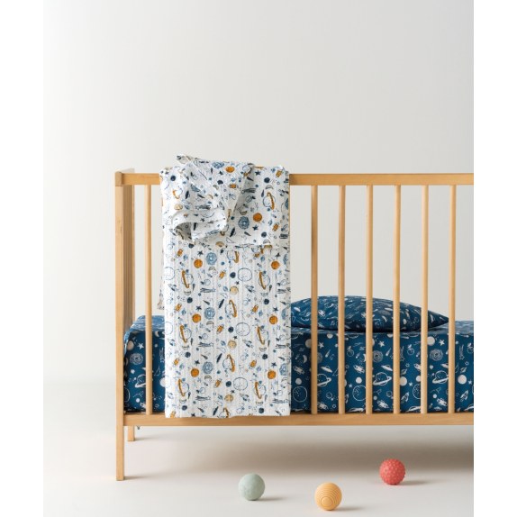 Κουβέρτα Κούνιας kentia Garnet White-Blue-Orange 100x140