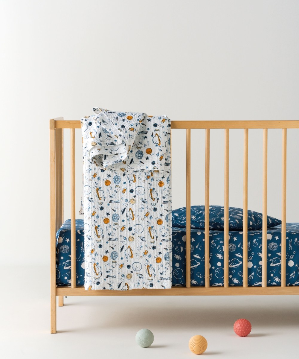 Κουβέρτα Κούνιας kentia Garnet White-Blue-Orange 100x140