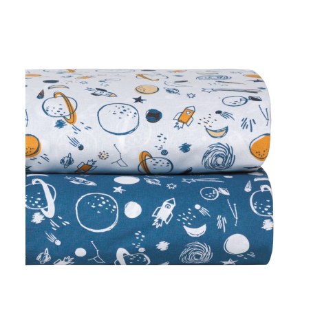Σετ Σεντόνια Λίκνου 2 Τεμαχίων Kentia Garnet White-Blue-Orange 70x120