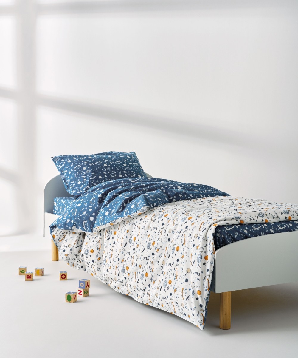 Σετ Παιδικά Σεντόνια Μονά 3 Τεμαχίων Kentia Garnet White-Blue 160x245