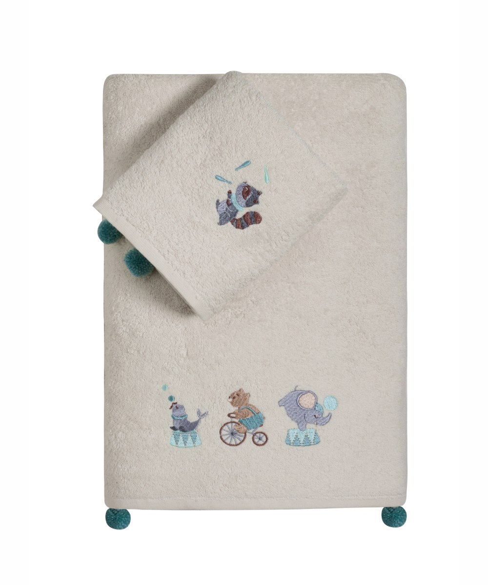 Σετ Πετσέτες 2 Τεμαχίων Kentia Gonzo Beige-Cream 70x125,40x60