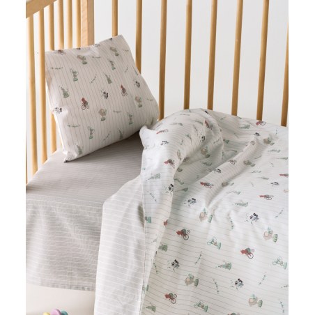 Σετ Σεντόνια Λίκνου 2 Τεμαχίων Kentia Gonzo Cream-Light Beige 70x120