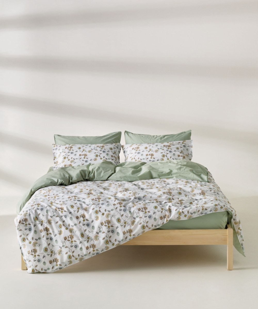Κουβερλί Υπέρδιπλο Kentia Ifigenia White-Green-Mustard 230x250