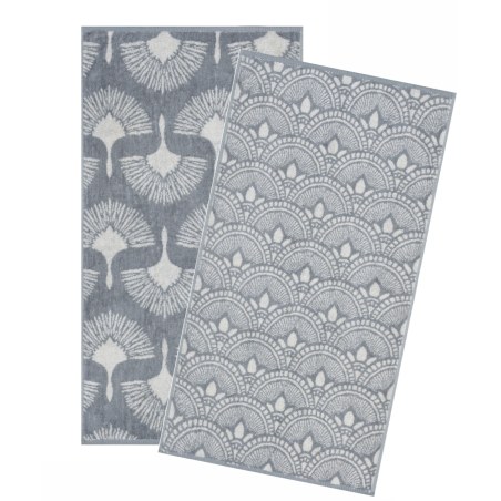 Σετ Πετσέτες Προσώπου 2 Τεμαχίων Kentia Kavan 22 Grey-White 50x90