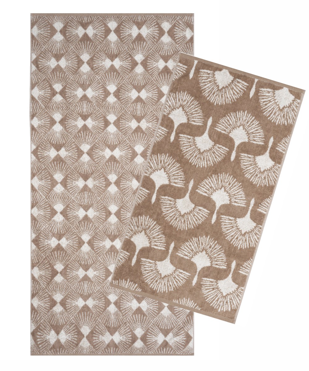 Σετ Πετσέτες 2 Τεμαχίων Kentia Kavan 26 Beige-Ecru 70x1