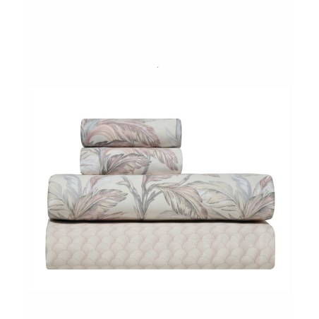 Σετ Σεντόνια King Size 4 Τεμαχίων Kentia Kernel 20 Cream-Pink-Grey 270x270