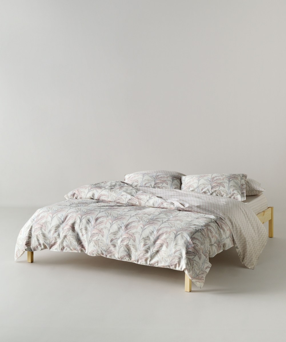 Σετ Σεντόνια Υπέρδιπλα 4 Τεμαχίων Kentia Kernel 20 Cream-Pink-Grey 240x270