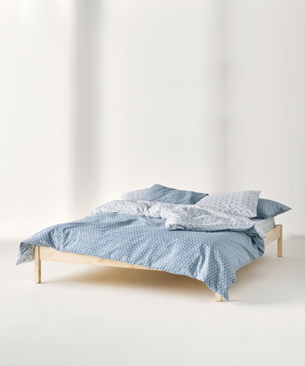 Σετ Σεντόνια Μονά 3 Τεμαχίων Kentia Kivo Blue- White 160x270