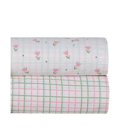 Σετ Σεντόνια Κούνιας 3 Τεμαχίων Kentia Lirio Green-Pink 120x170