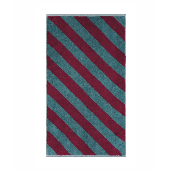 Πετσέτα Προσώπου Kentia Listra 17 Petrol-Red 50x90