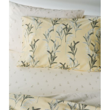 Σετ Σεντόνια King Size 4 Τεμαχίων Kentia Luma Cream- Green- White 270x270