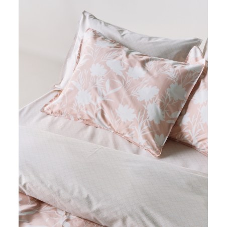 Σετ Σεντόνια Υπέρδιπλα 4 Τεμαχίων Kentia Rosaira 18 Light Pink-White 240x270